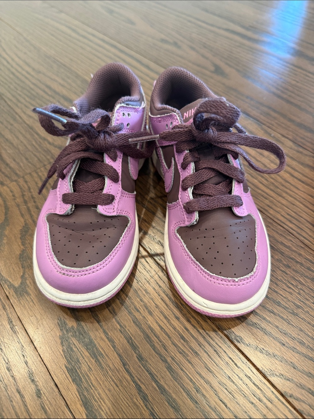 Nike Dunks Kids Two-Tone Pink/purple and Brown Low-Top Sneakers